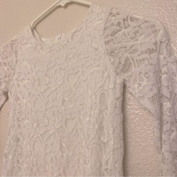 Girls long sleeve white lace dress-6/7yr - Picture 3 of 8